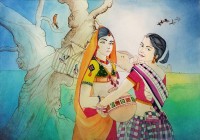 A. H. Rizvi, 15 x 22 inch, Watercolor on Paper, Figurative Painting-AC-AHR-023